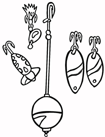 Lures And Floats  Coloring Page